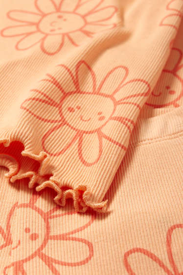 Nena - Flors - pijama - acanalat - 2 peces - taronja