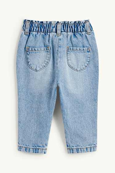 Neonate - Fiorellini - jeans per neonate - jeans azzurro