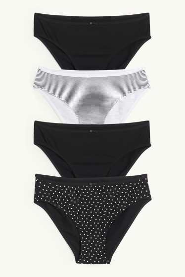 Damen - Multipack 4er - Slip - schwarz