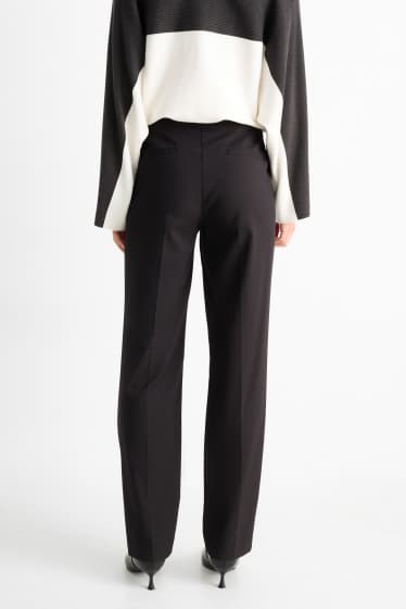 Femei - Pantaloni din jerseu - talie medie - slim fit - negru