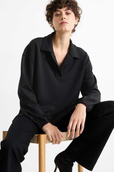 Dames - Basic sweatshirt - zwart