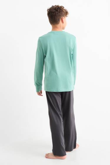 Copii - Băieți - Skater - pijama - 2 piese - verde deschis