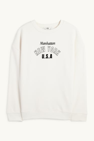 Děti - dívky - New York - mikina - krémově bílá