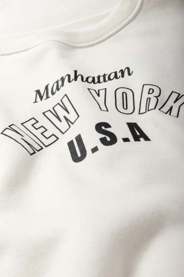 Děti - dívky - New York - mikina - krémově bílá