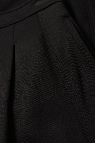 Dames - Pantalon - mid waist - wide leg - zwart