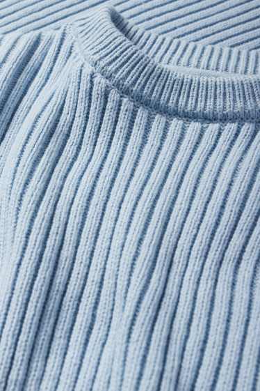 Children Girls - Jumper - ribbed - blue