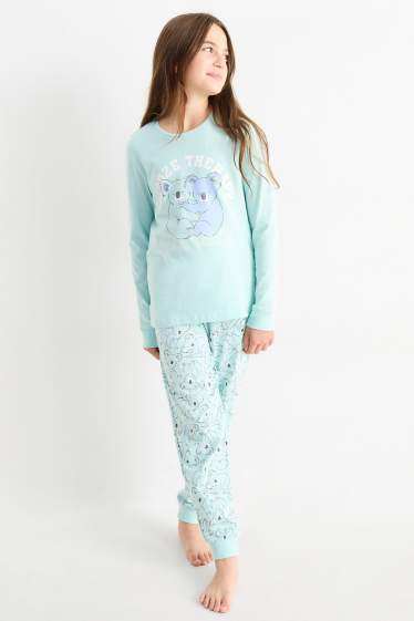 Children Girls - Koala - pyjamas - 2 piece - mint green