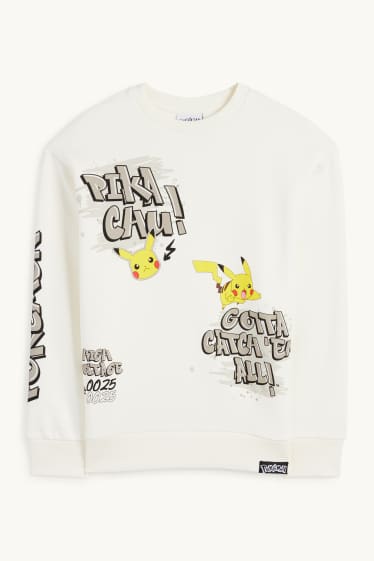 Bambini - Pokémon - Pikachu - felpa - bianco crema