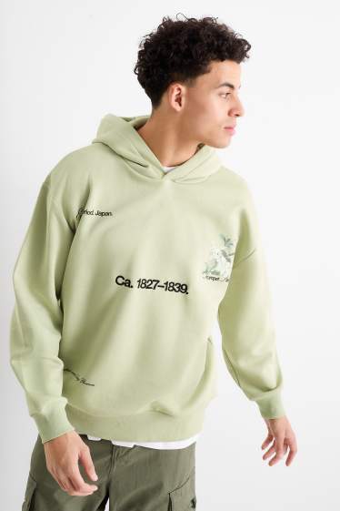Hommes - Sweat à capuche oversize - Hokusai - vert clair
