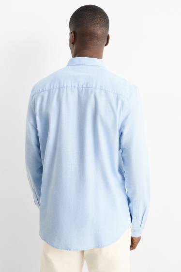 Pánské - Košile - regular fit - button-down - světle modrá