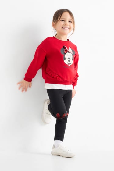 Kinder Mädchen - Minnie Maus - Thermoleggings - schwarz