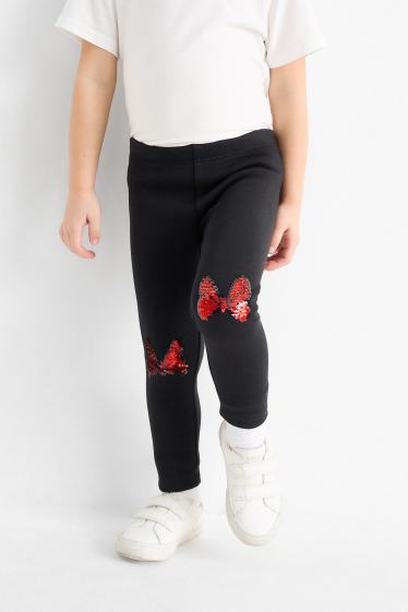 Kinder Mädchen - Minnie Maus - Thermoleggings - schwarz