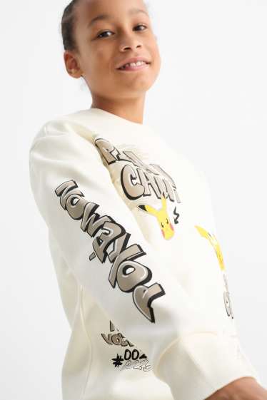 Bambini - Pokémon - Pikachu - felpa - bianco crema