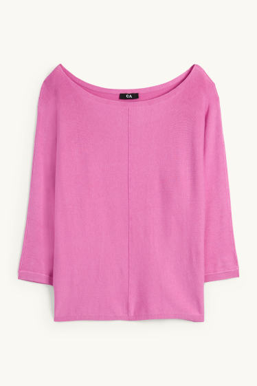 Femmes - Pull en maille fine - rose