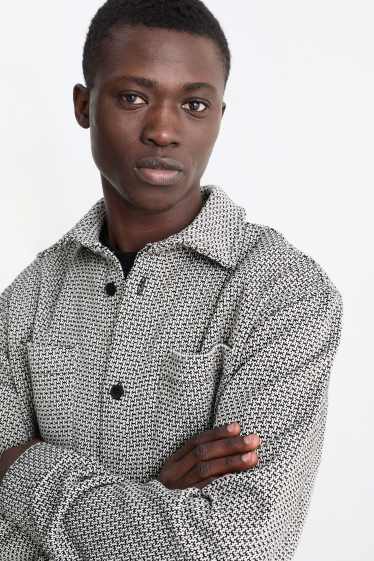 Uomo - Camicia - relaxed fit - collo all'italiana - fantasia - nero melange