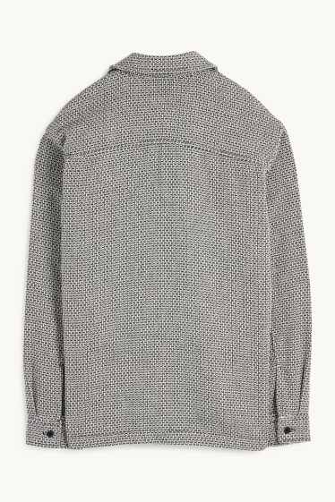 Uomo - Camicia - relaxed fit - collo all'italiana - fantasia - nero melange