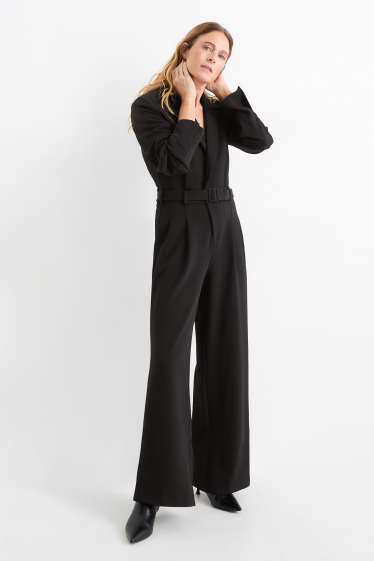 Women - Jumpsuit with belt - black
