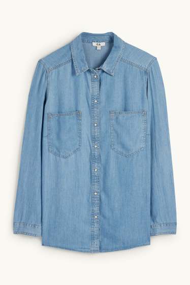 Femmes - Chemisier en jean - jean bleu clair