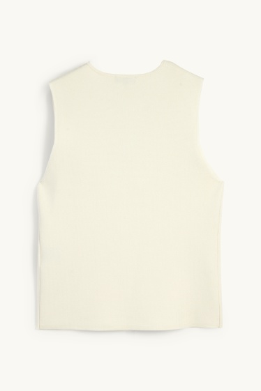 Femei - Vestă din tricot - alb-crem