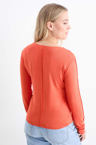 Mujer - Camiseta de manga larga - naranja oscuro