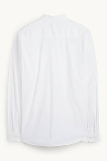 Bărbați - Cămașă - regular fit - guler cu nasturi - alb