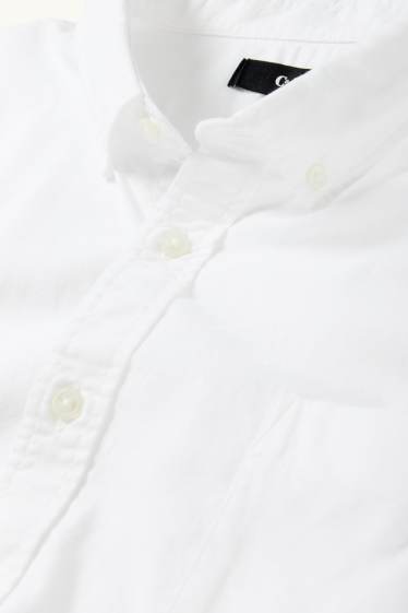 Bărbați - Cămașă - regular fit - guler cu nasturi - alb