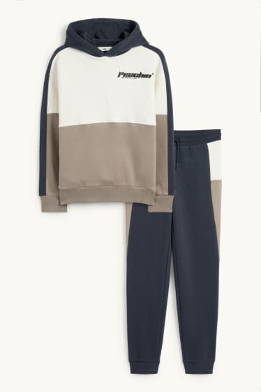 Děti - chlapci - Gaming - souprava - mikina s kapucí a teplákové kalhoty - 2dílná - tmavomodrá