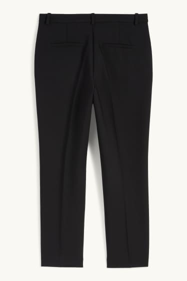 Damen - Stoffhose - Mid Waist - Tapered Fit - schwarz