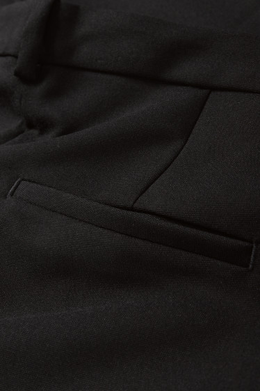 Damen - Stoffhose - Mid Waist - Tapered Fit - schwarz