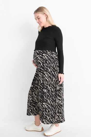 Damen - Still-Kleid - 2-in-1-Look - schwarz