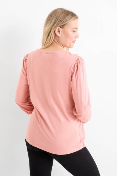 Femmes - Haut d'allaitement à manches longues - rose foncé