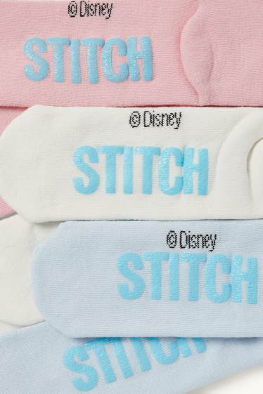 Kinderen: meisjes - Set van 3 paar - Lilo & Stitch - warme sokken met motief - lichtblauw