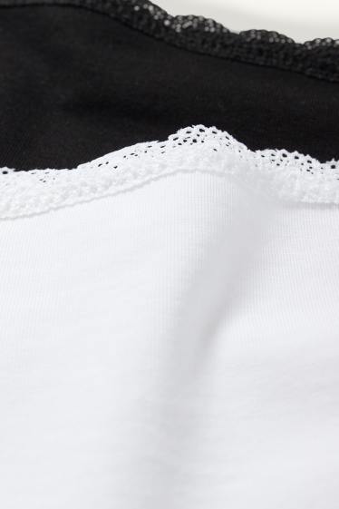 Donna - Confezione da 4 - slip - nero / bianco