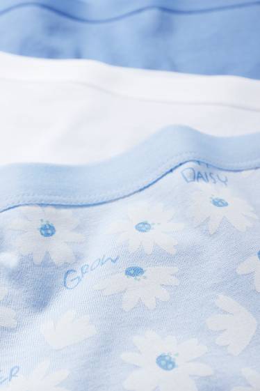 Kinder Mädchen - Multipack 6er - Blume - Boxershorts - hellblau