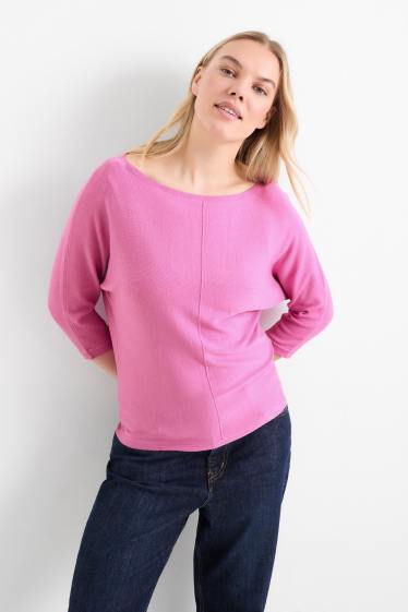 Femmes - Pull en maille fine - rose
