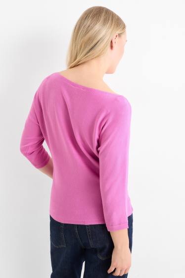 Femmes - Pull en maille fine - rose