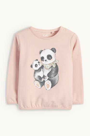 Bébés filles - Panda - sweat bébé - rose