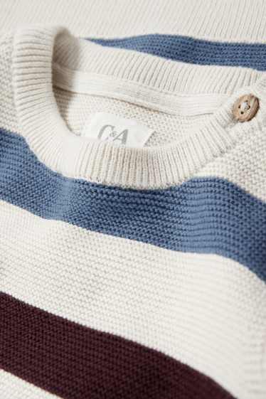 Baby Jungen - Baby-Pullover - gestreift - beige
