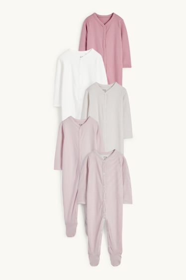 Bébés filles - Lot de 5 - pyjamas bébé - rose foncé