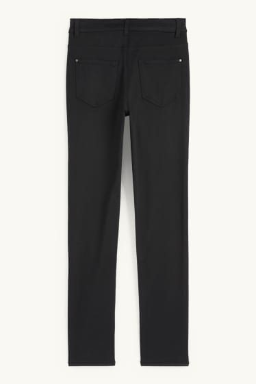 Dona - Pantalons de tela - high waist - slim fit - negre