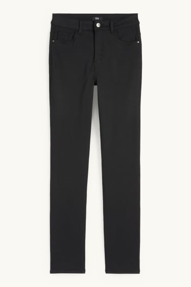 Dona - Pantalons de tela - high waist - slim fit - negre