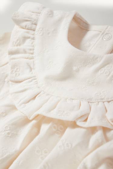 Baby Mädchen - Vögelchen - Baby-Outfit - 3 teilig - cremeweiss