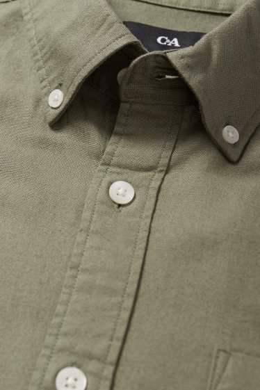 Hommes - Chemise - regular fit - col button-down - vert
