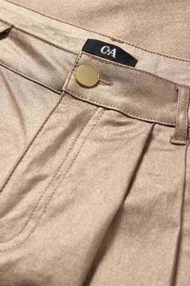 Damen - Stoffhose - High Waist - Tapered Fit - gold