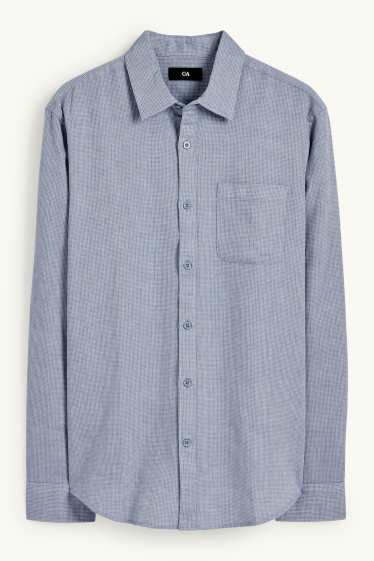 Herren - Hemd - Regular Fit - Kent - strukturiert - blau
