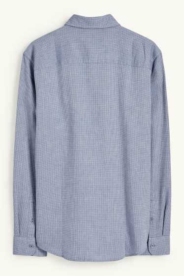 Herren - Hemd - Regular Fit - Kent - strukturiert - blau