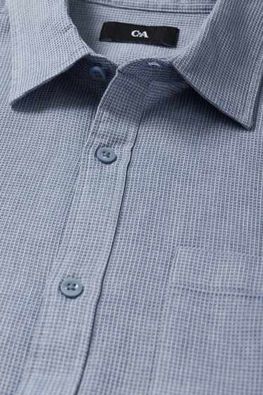 Herren - Hemd - Regular Fit - Kent - strukturiert - blau