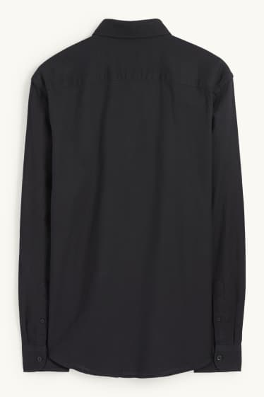 Herren - Hemd - Regular Fit - Button-down - schwarz