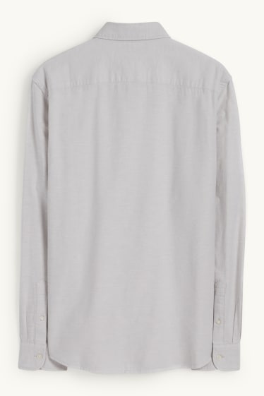 Pánské - Košile - regular fit - button-down - světle šedá