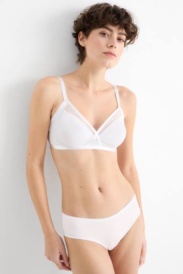 Damen - BH ohne Bügel - unwattiert - weiß